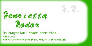 henrietta modor business card